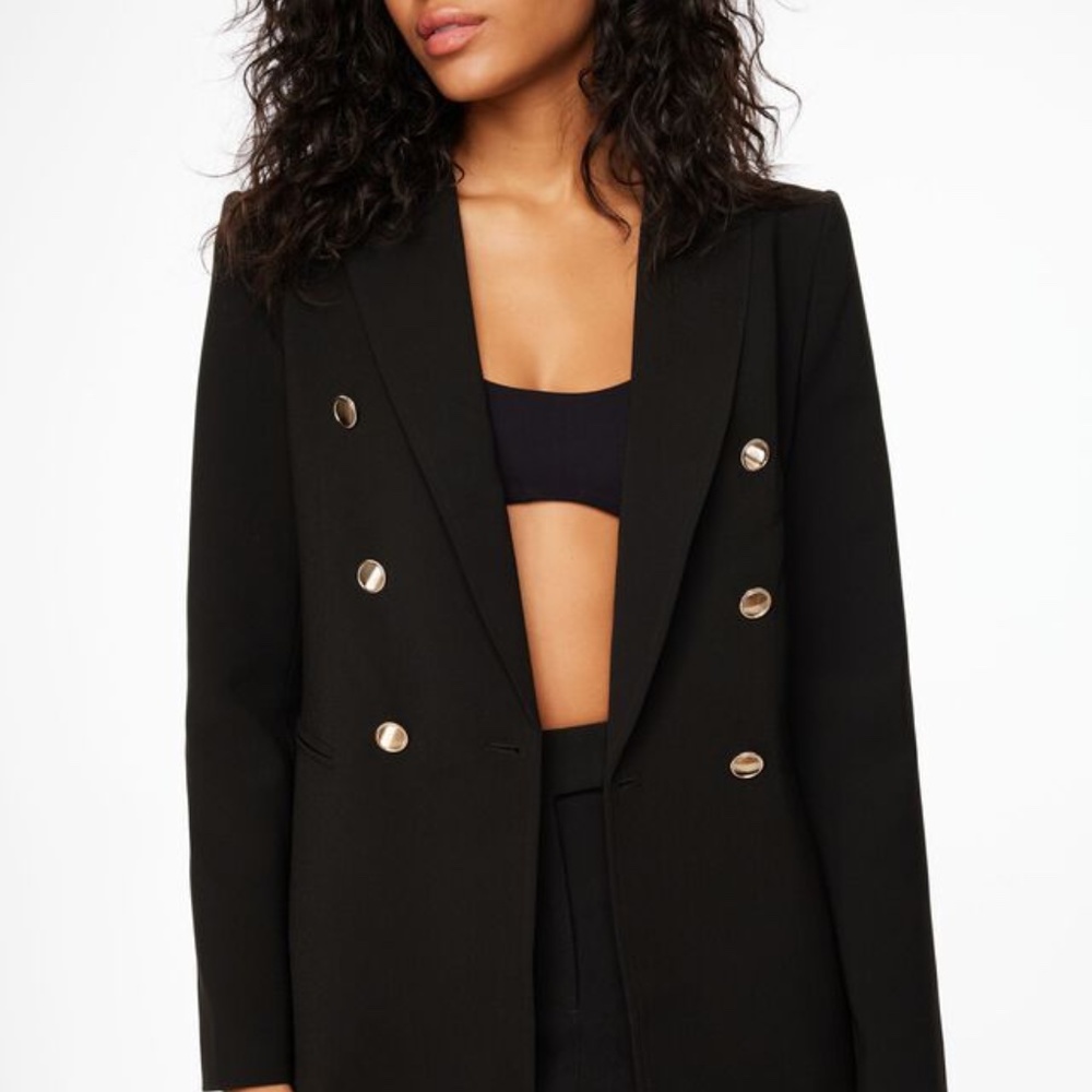 ELEGANT DYNAMITE DOUBLE BREASTED BLAZER BLACK/SILVER XL